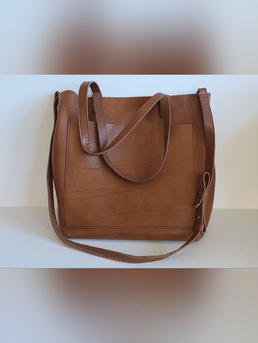 Madewell Leather Transport Tote in English Saddle - Versatile Everyday Carry
